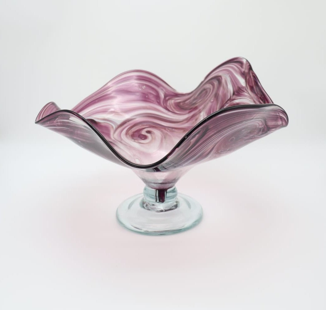 Mid-Century Bohemian Art Glass Centerpiece Bowl by Josef Hospodka for Chřibská – 1960s/1970s