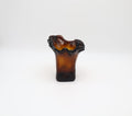 Mid-Century Hand-Blown Amber Glass Handkerchief Vase – 1960s/1970s