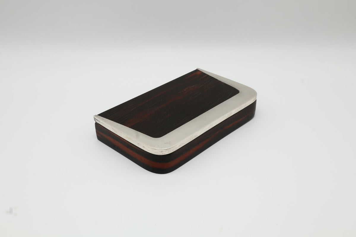 Rare Art Deco Bauhaus Box in Rosewood and Sterling Silver – France, c. 1930