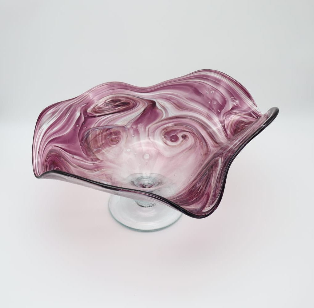 Mid-Century Bohemian Art Glass Centerpiece Bowl by Josef Hospodka for Chřibská – 1960s/1970s