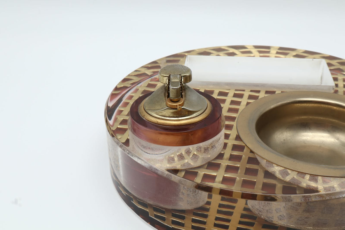 Hollywood Regency Lucite Smoking Set – Italy, 1970s