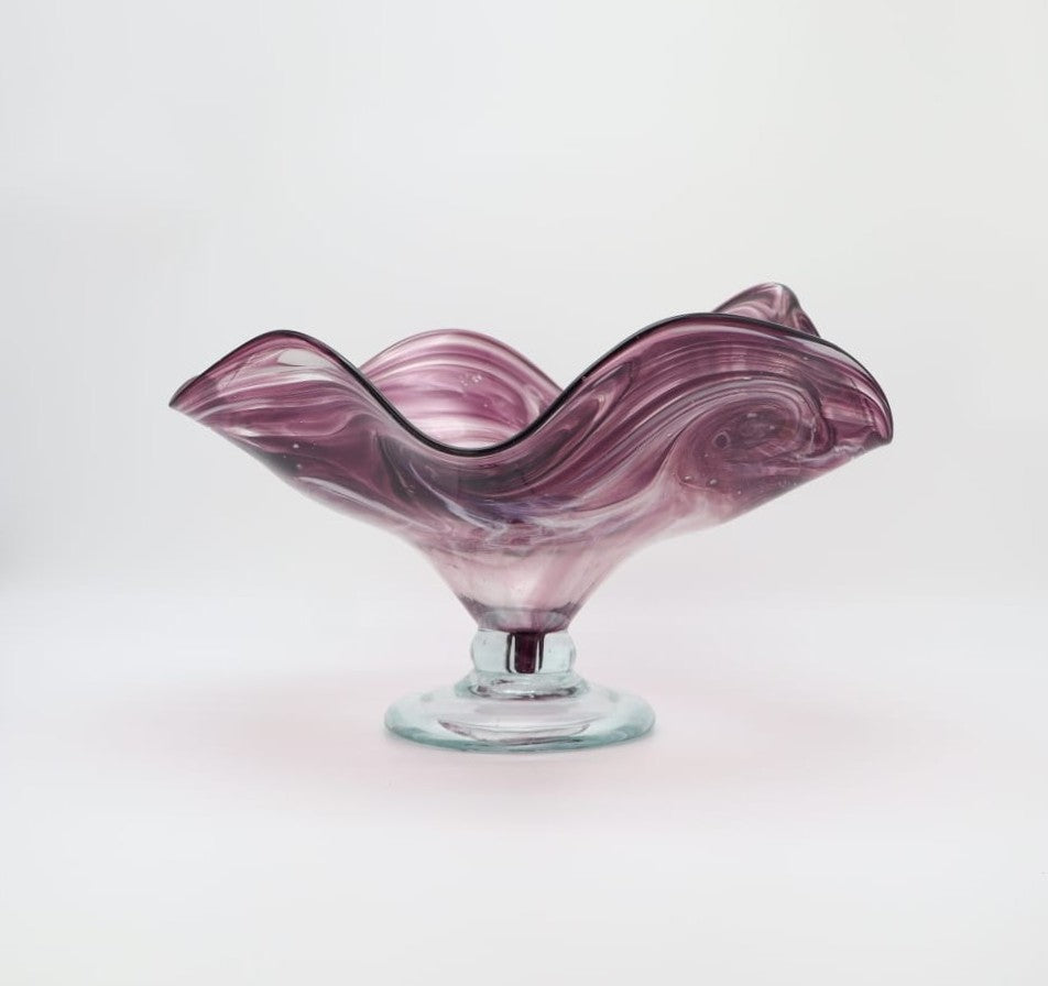 Mid-Century Bohemian Art Glass Centerpiece Bowl by Josef Hospodka for Chřibská – 1960s/1970s