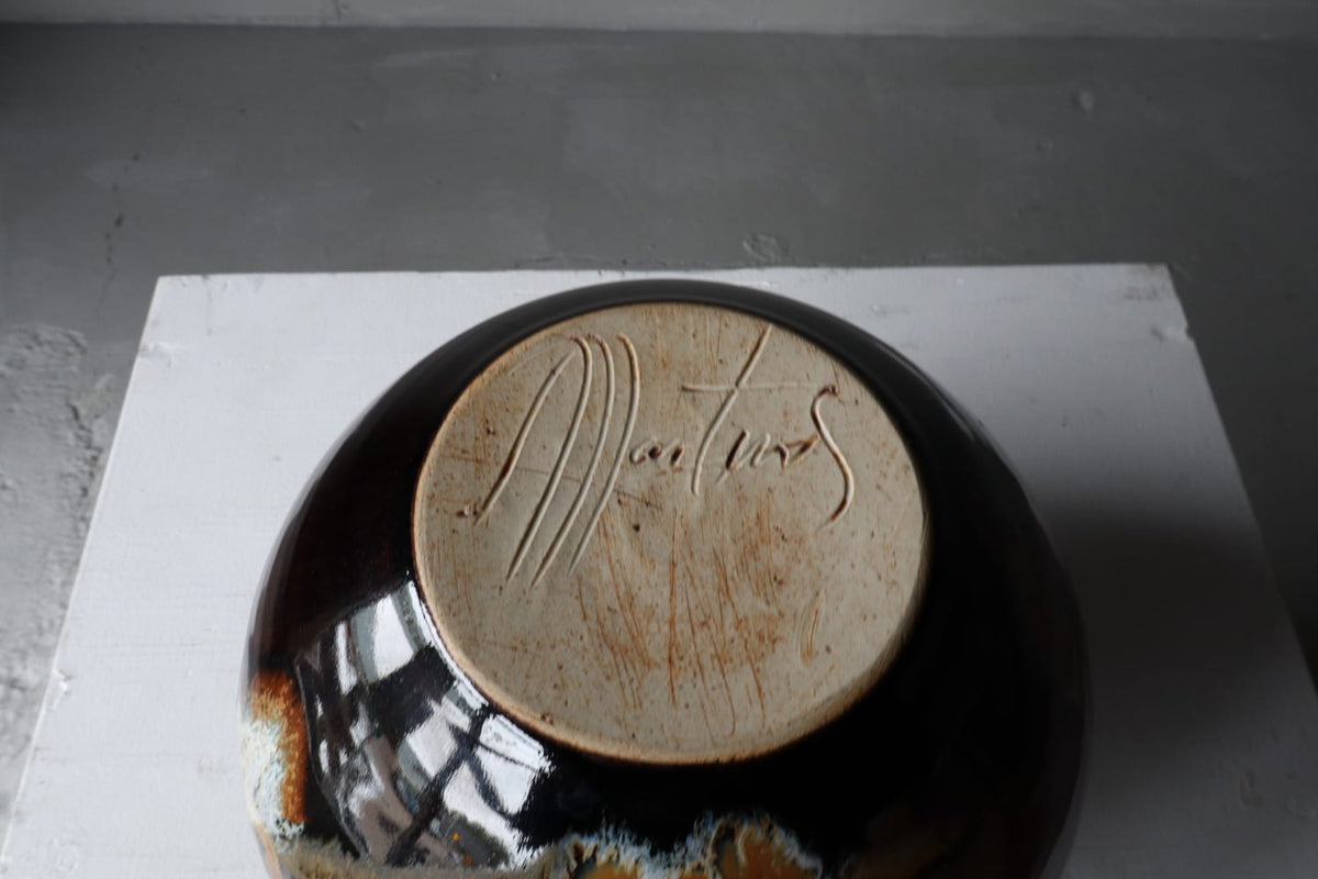 Leo Martens Studio Ceramic Ball Vase – Netherlands (1981-1985)