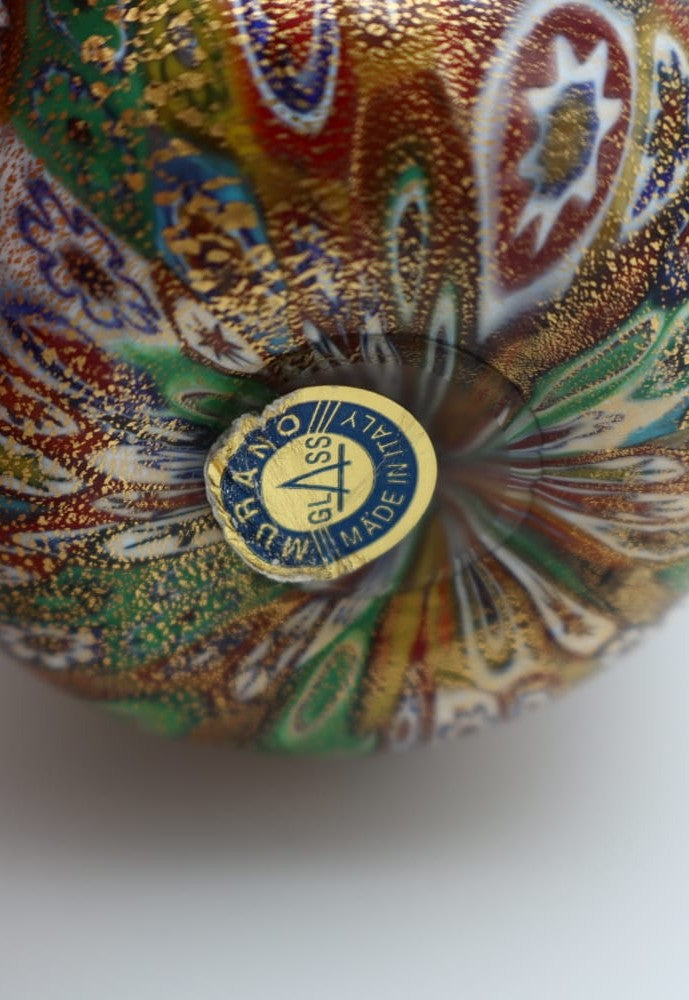 Vintage Hand-Blown Murano 'Quilt' Millefiori Urn Vase – 1960s/1970s