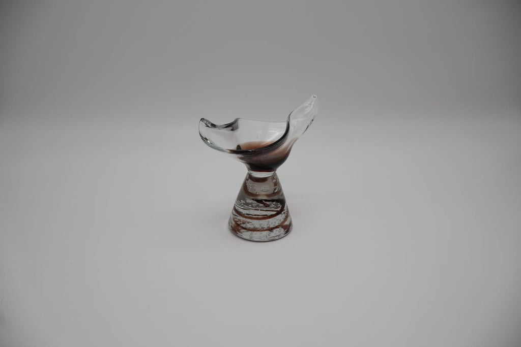 Curated Mid-Century Organic Hand-Blown Glass Sculptural Coupe – 1960s