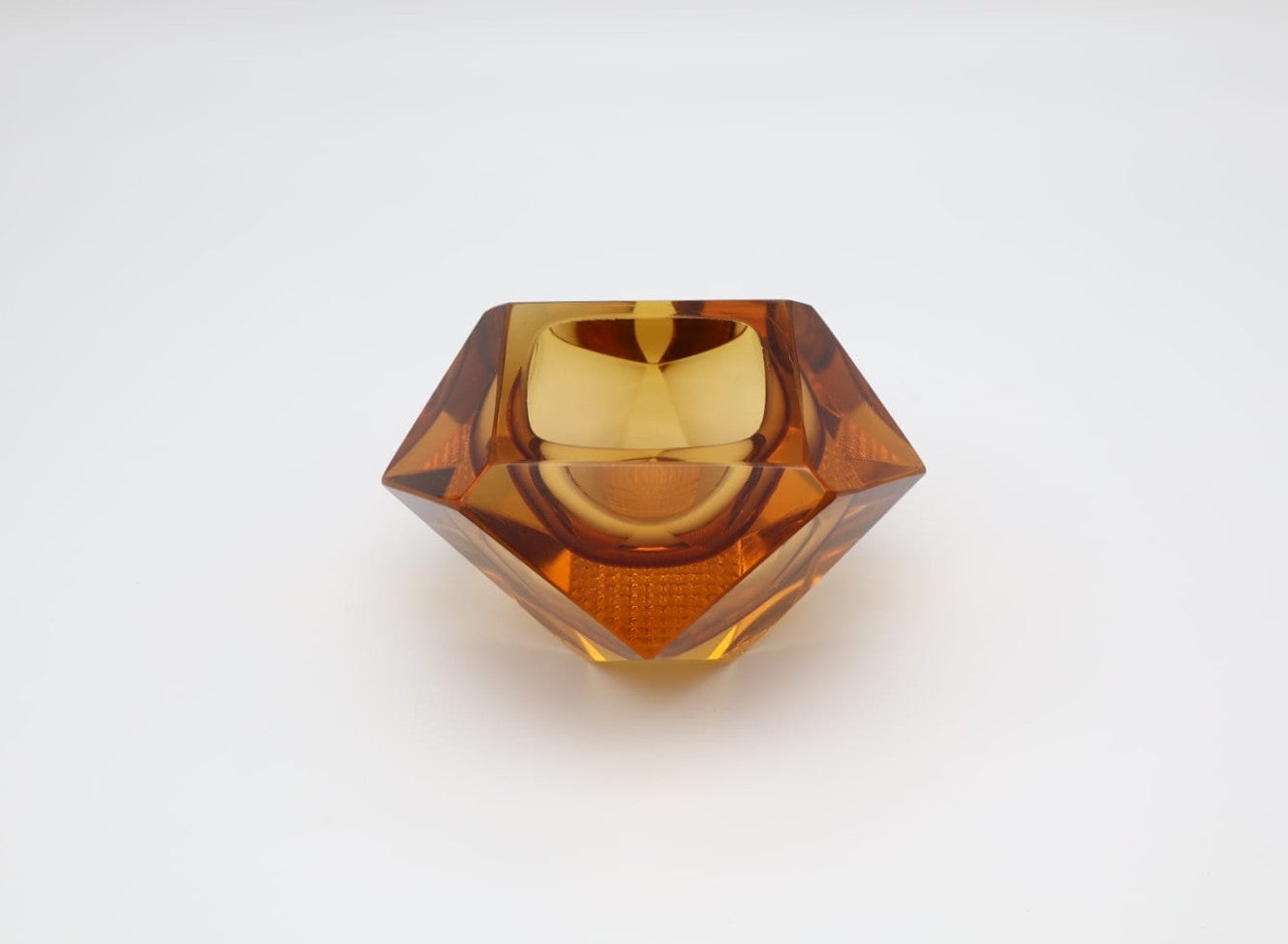 Faceted 'Sommerso' Murano Glass Ashtray by Flavio Poli for Seguso, 1960s