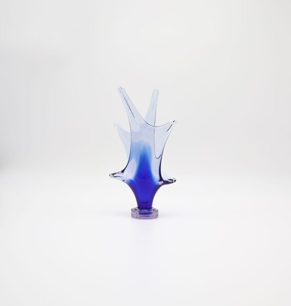Mid-Century Hand-Blown Sculptural Glass 'Petal' Vase by Jan Beránek for Škrdlovice – 1960s