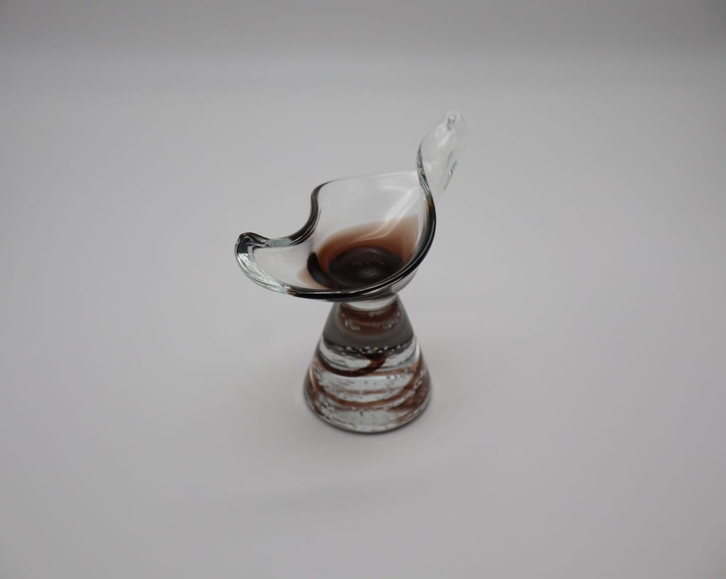 Curated Mid-Century Organic Hand-Blown Glass Sculptural Coupe – 1960s
