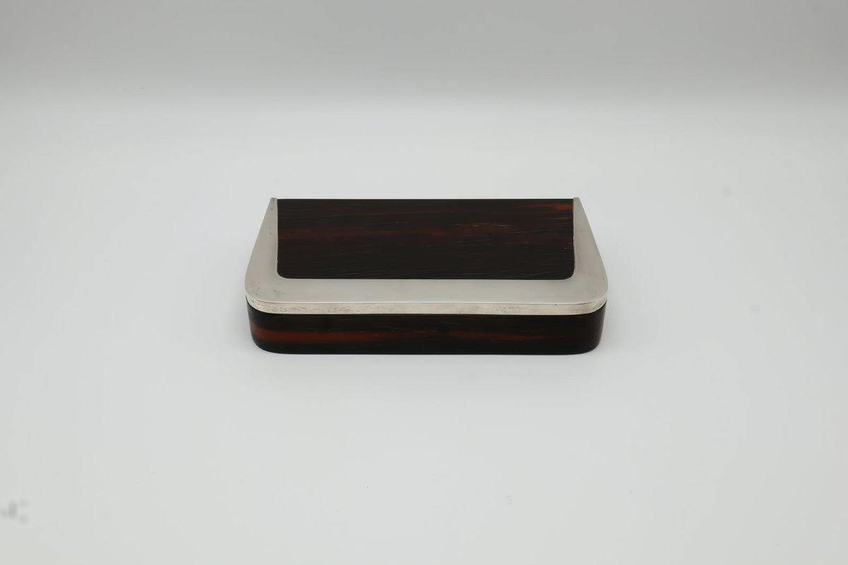 Rare Art Deco Bauhaus Box in Rosewood and Sterling Silver – France, c. 1930