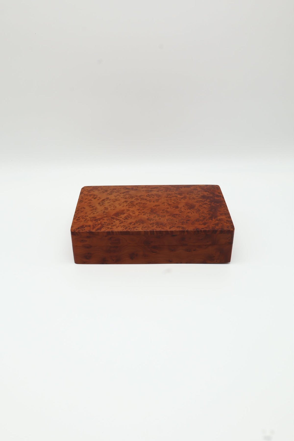 Vintage Moroccan Solid Thuya Burl Wood Box (1970s)