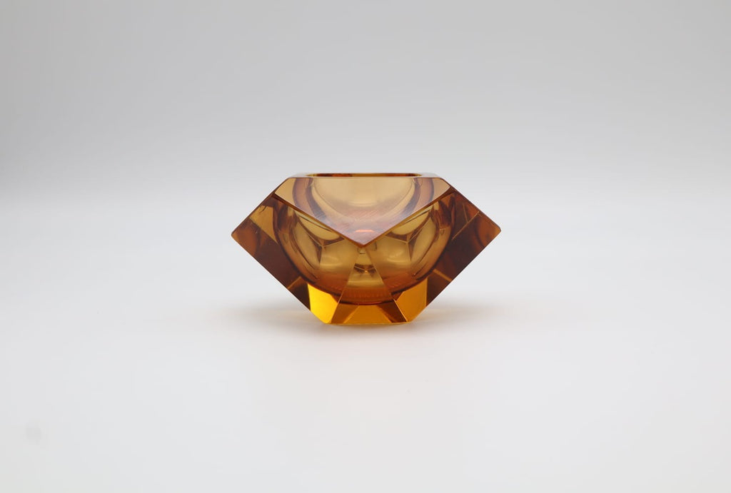 Faceted 'Sommerso' Murano Glass Ashtray by Flavio Poli for Seguso, 1960s