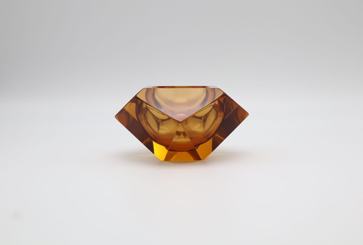Faceted 'Sommerso' Murano Glass Ashtray by Flavio Poli for Seguso, 1960s