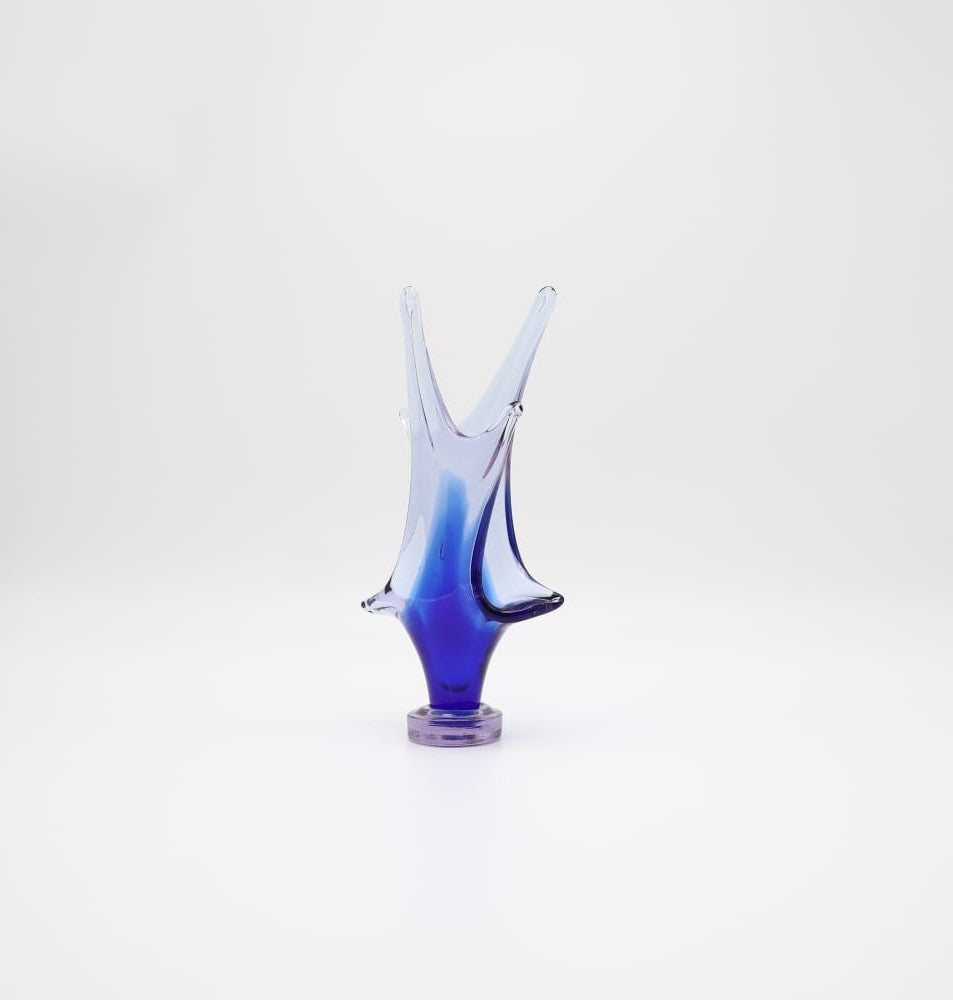 Mid-Century Hand-Blown Sculptural Glass 'Petal' Vase by Jan Beránek for Škrdlovice – 1960s