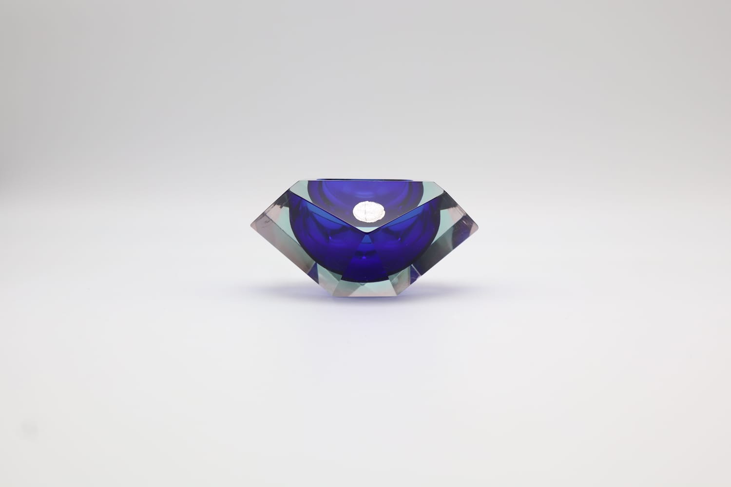 Mid-Century Faceted Murano Sommerso Glass Bowl by Flavio Poli for Seguso, 1960s