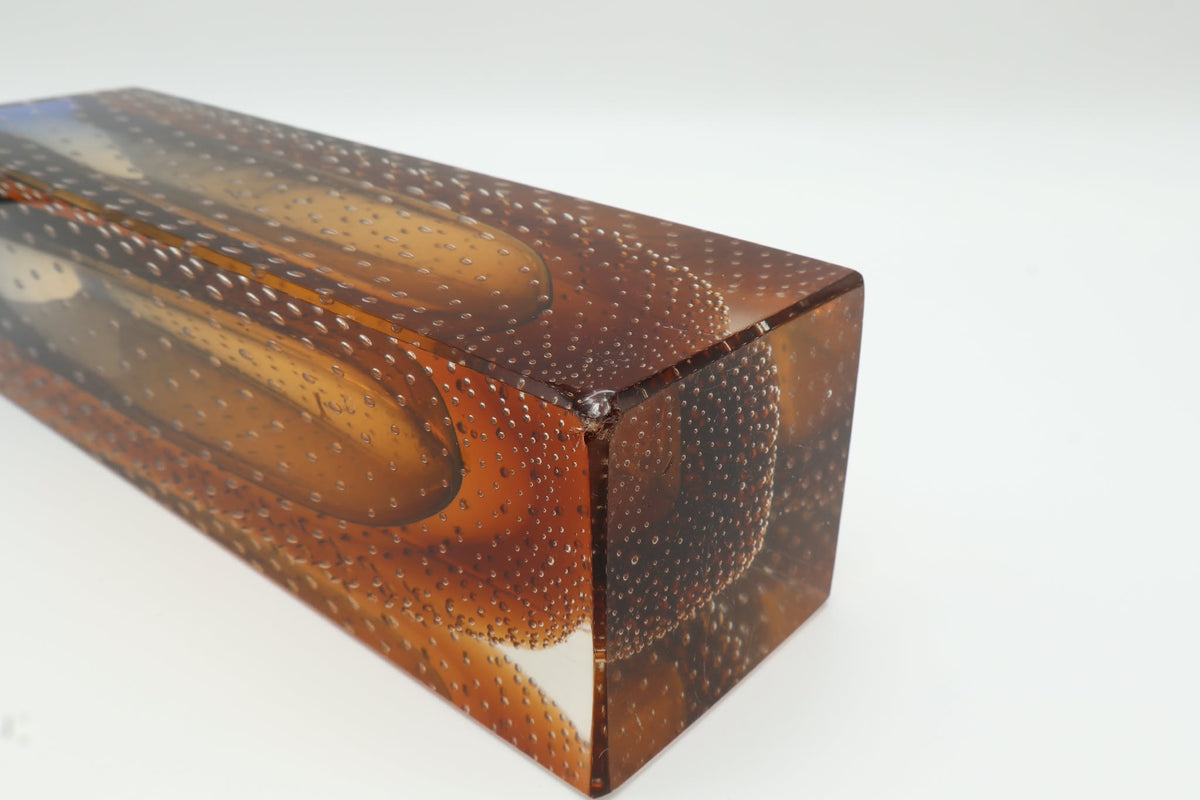 Mid-Century Sculptural Sommerso Block Vase by Pavel Hlava for Exbor – Czechoslovakia (1964)