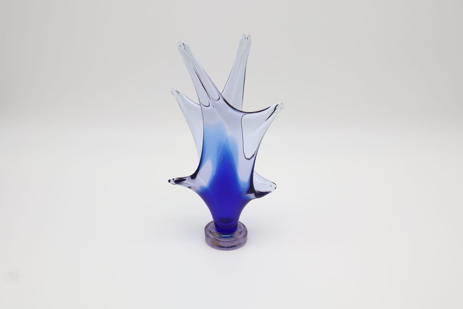 Mid-Century Hand-Blown Sculptural Glass 'Petal' Vase by Jan Beránek for Škrdlovice – 1960s