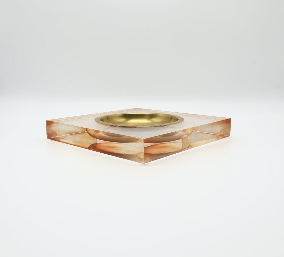 1970s Italian Lucite & Brass Vide-Poche