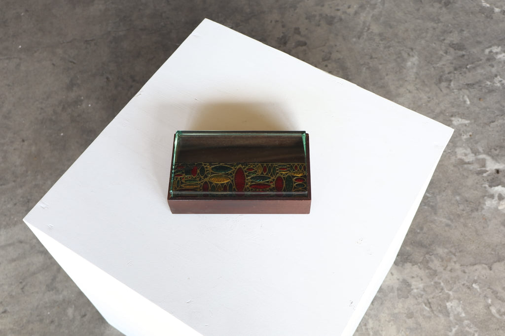 Rare 'Verre Églomisé' Portasigari by Erwin Burger for Fontana Arte, circa 1940