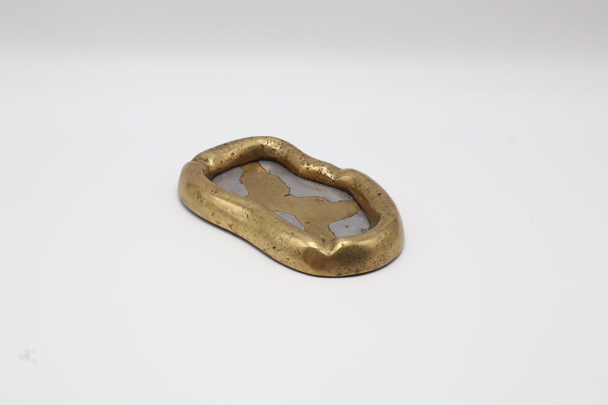 Brutalist Brass & Aluminum Ashtray by David Marshall — Spain, 1980s – photo 2 of 3