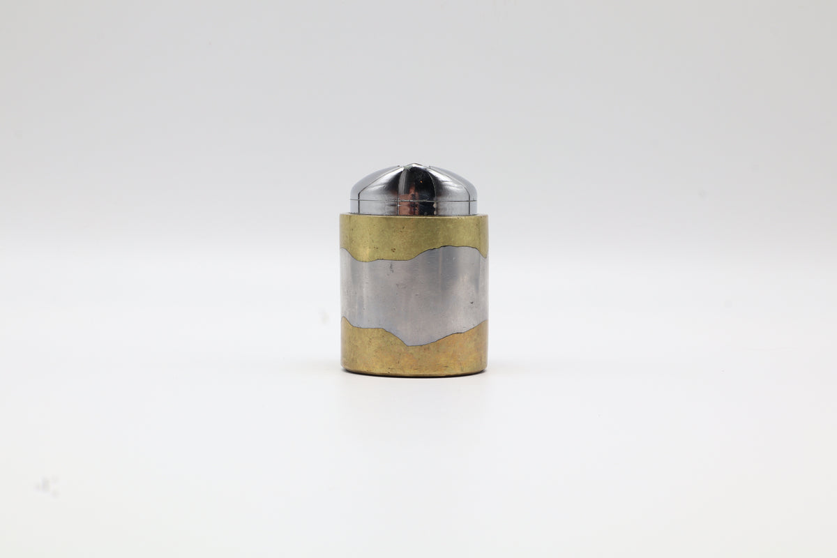 Brutalist Brass & Aluminum Table Lighter by David Marshall – Spain, 1970s – photo 2 of 2