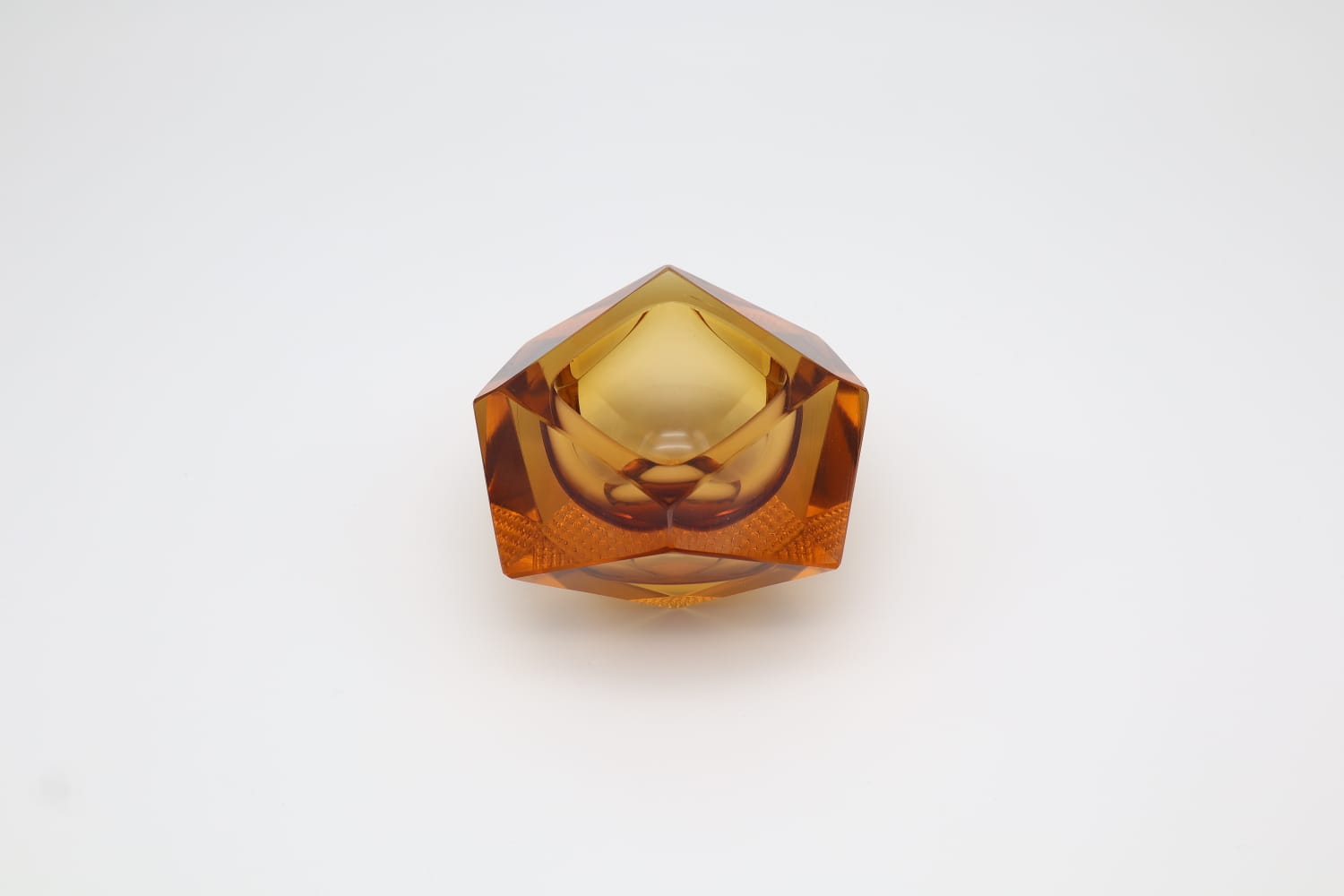 Faceted 'Sommerso' Murano Glass Ashtray by Flavio Poli for Seguso, 1960s