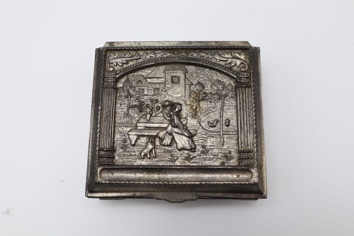 Silver-Plated Relief Jewelry Casket – Japan, c. 1920–1940