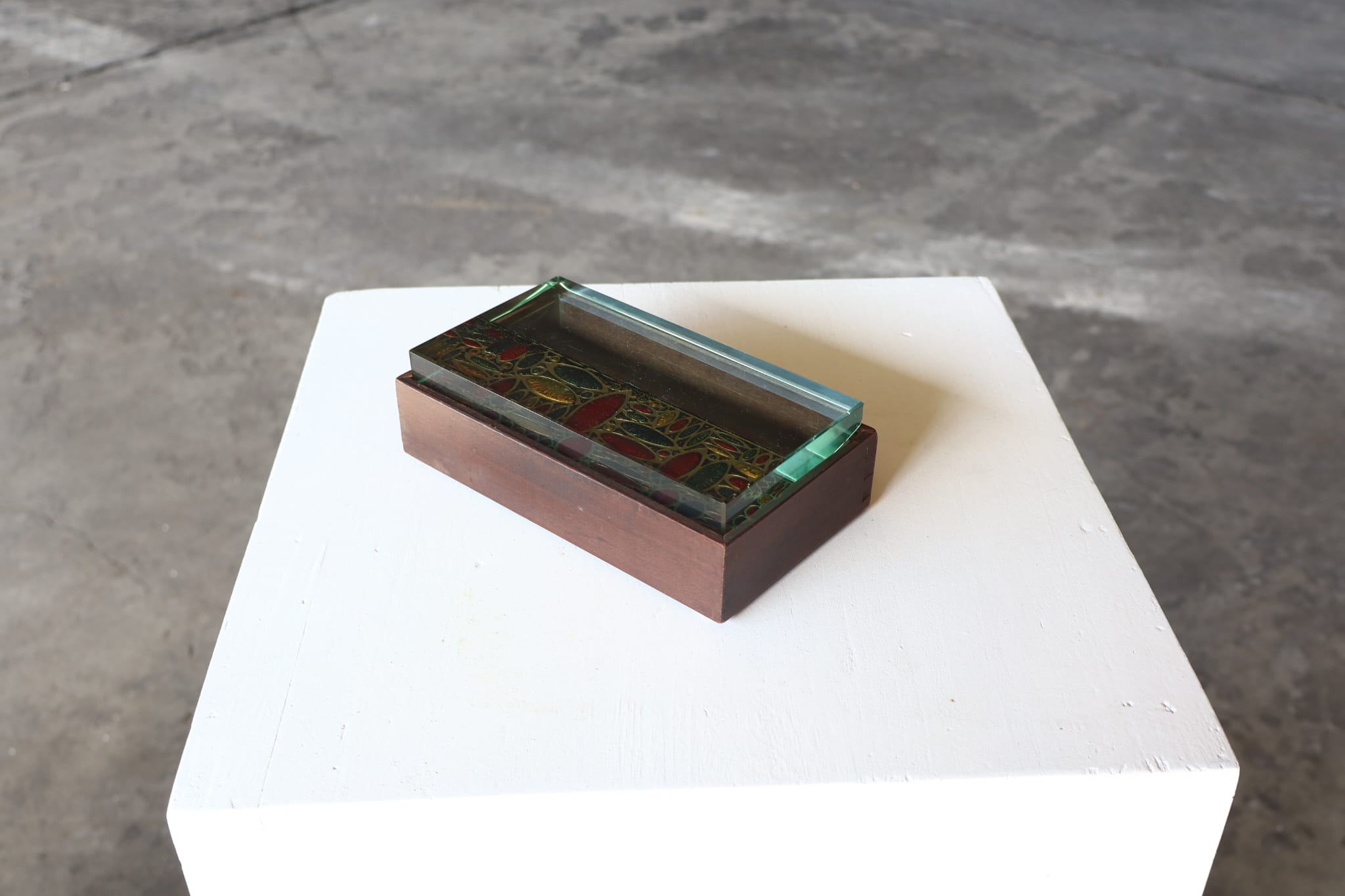 Rare 'Verre Églomisé' Portasigari by Erwin Burger for Fontana Arte, circa 1940