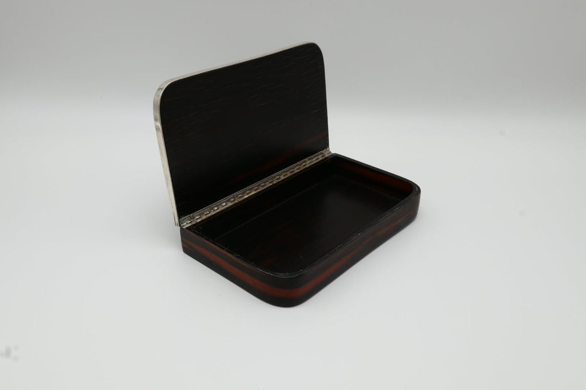 Rare Art Deco Bauhaus Box in Rosewood and Sterling Silver – France, c. 1930