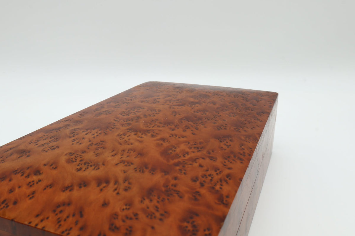 Vintage Moroccan Solid Thuya Burl Wood Box (1970s)