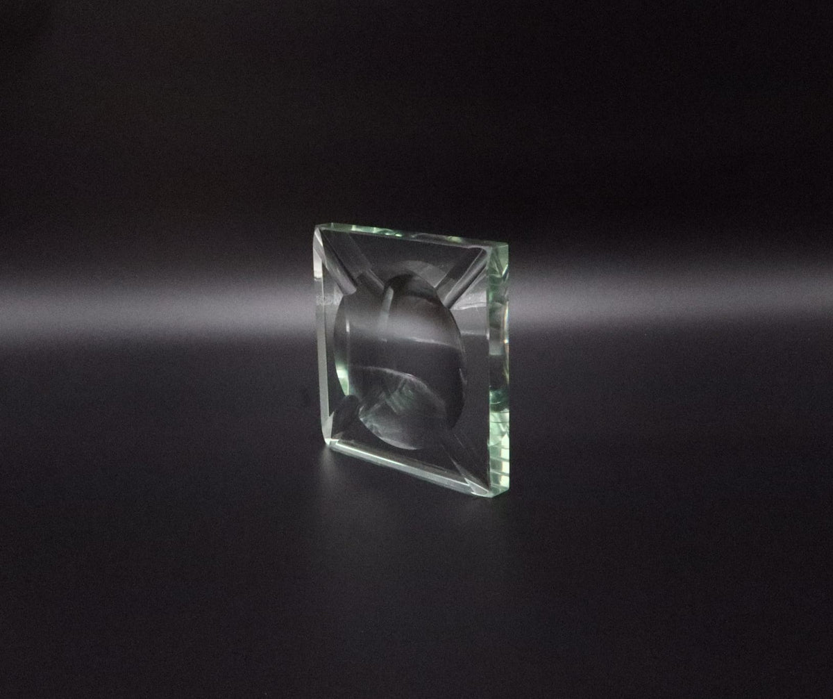 Fontana Arte Mid-Century Crystal 'Diamond' Ashtray – Italy, 1950s