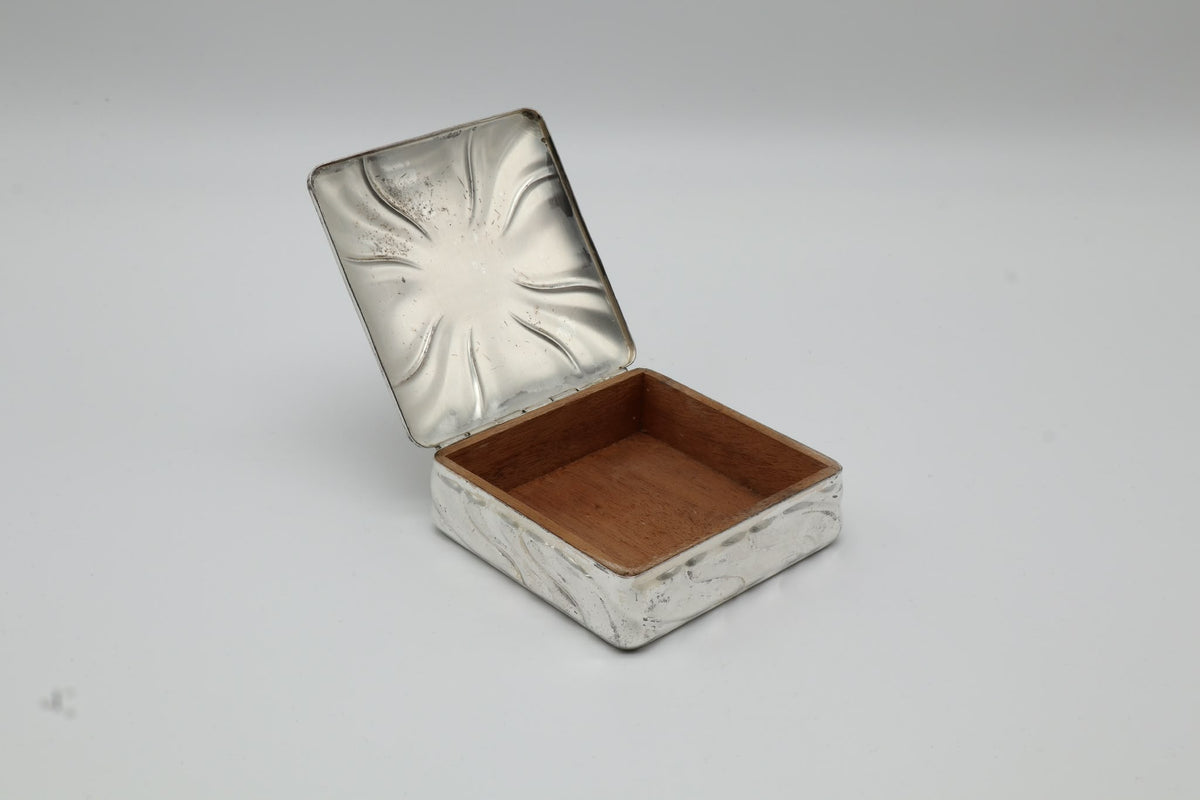Art Deco Silver-Plated Cigarette Box with Cedarwood Lining – Germany, c. 1920-1930