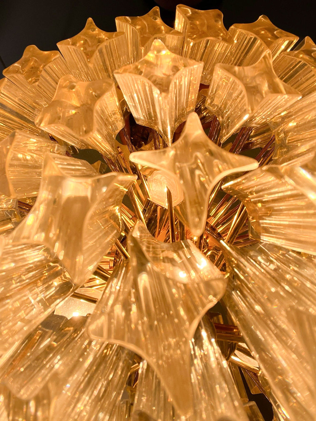 Murano Glass Poliedri Flush Mount Chandelier by Paolo Venini for Novaresi 1970s